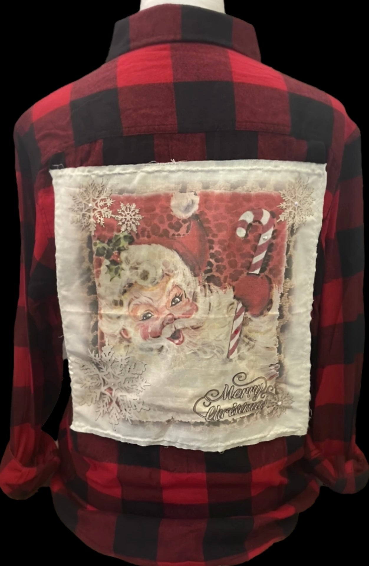 Candy Cane Santa Flannel
