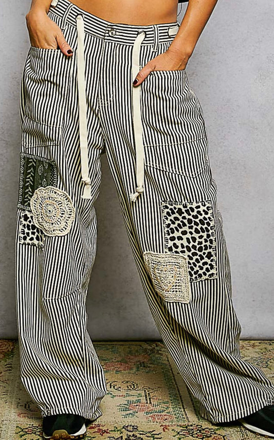 Patchwork Denim Pants