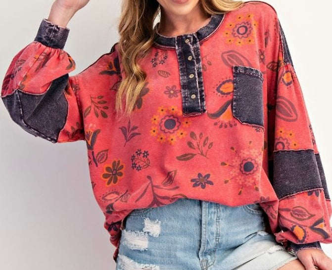 Flower Power Top (Red)