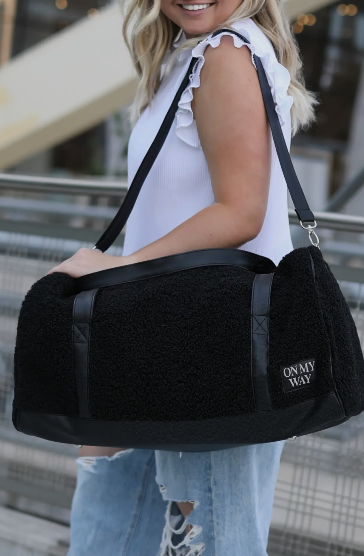 On My Way-Teddy Sherpa Duffle Bag