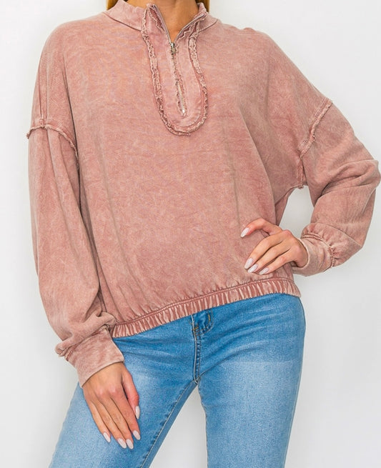 Half-Zip Top (Sugar Rose)