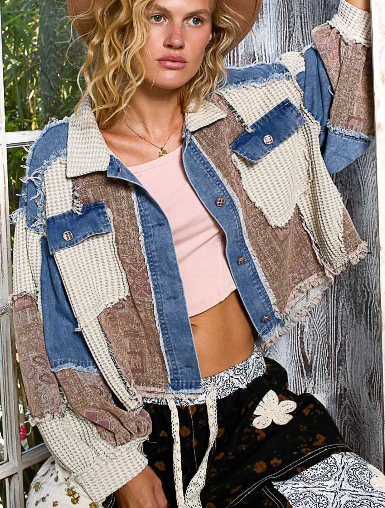 Denim Paisley Jacket- Pol