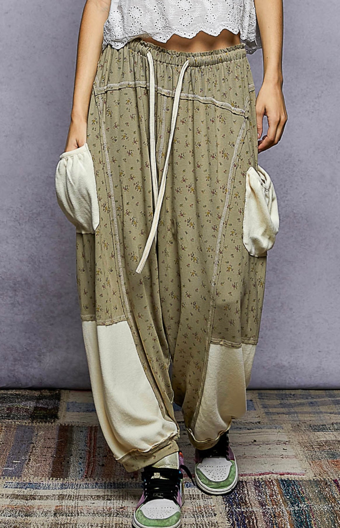 Sage Floral Joggers