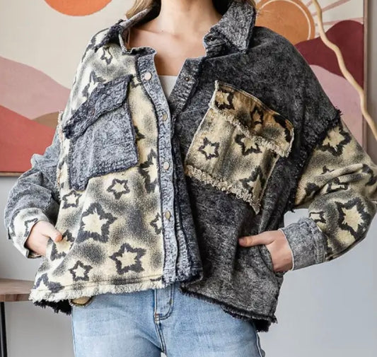 Mike’s Black Mineral Wash Corduroy Jacket Oli and Hali