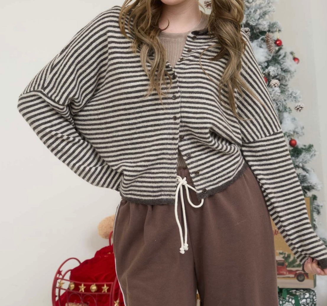 Dark Brown Knit Cardigan