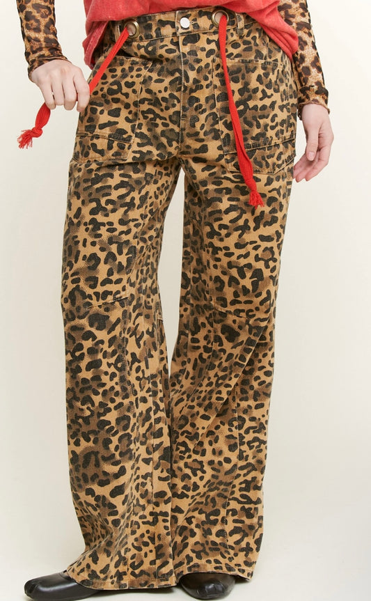 Leopard Denim Jeans