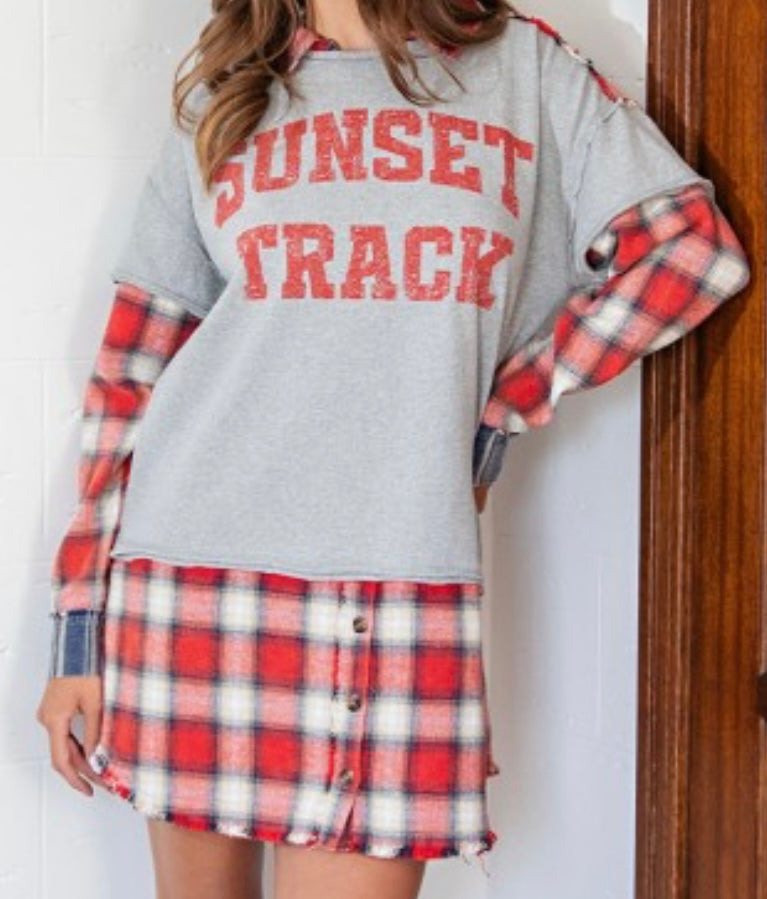 Sunset Track Plaid Dress