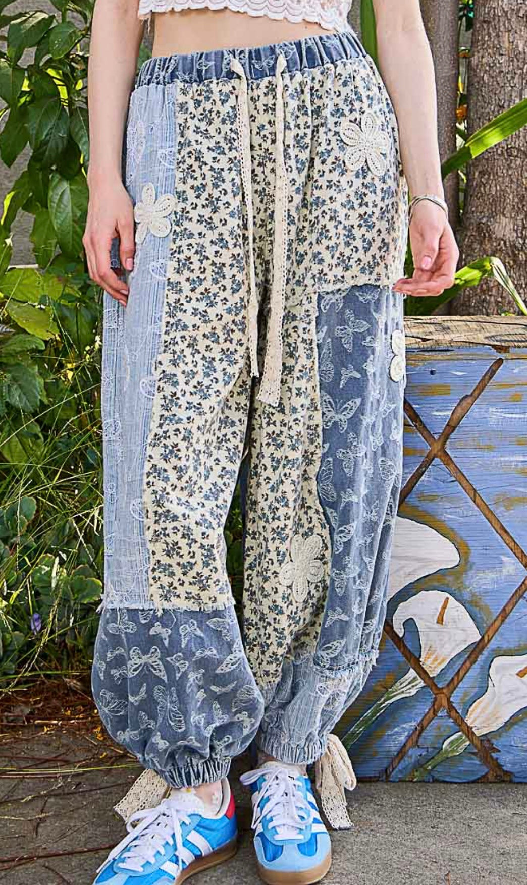 Blue Butterfly/Floral Joggers