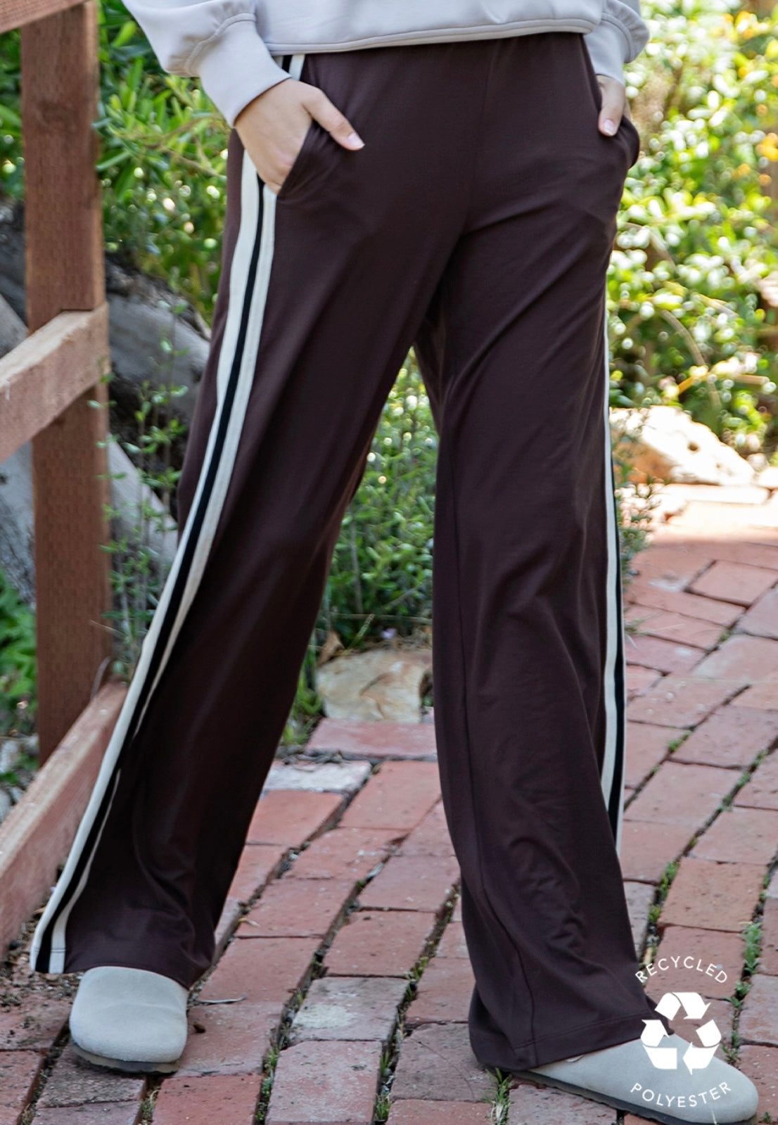 Espresso Stripped Butter Soft Pants Rae Mode