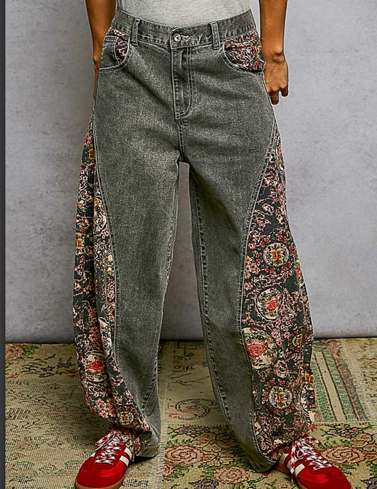 Charcoal Mineral Wash Floral by POL