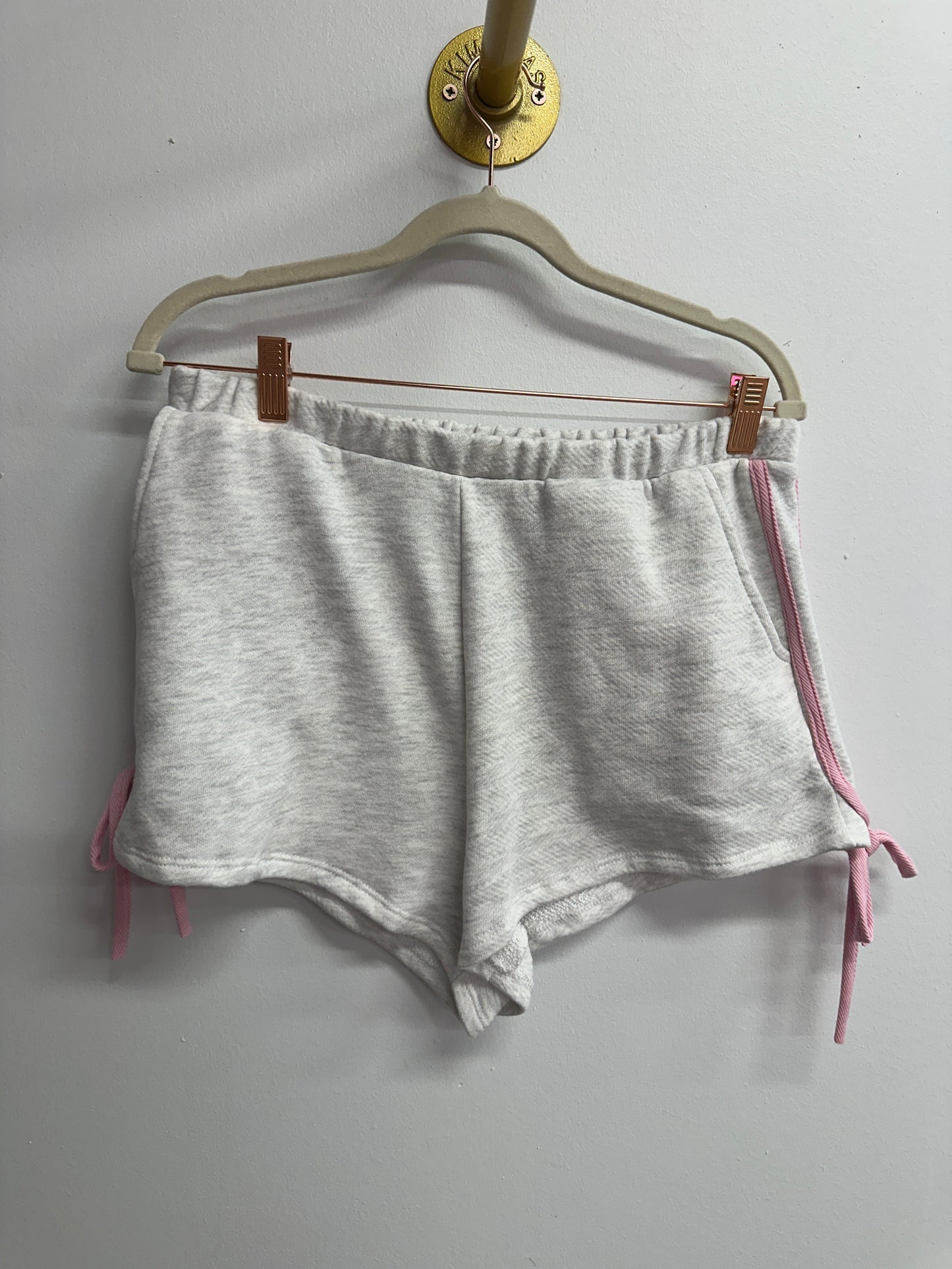 Ash Grey Pink Bow Shorts