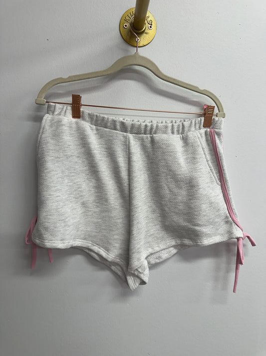 Ash Grey Pink Bow Shorts