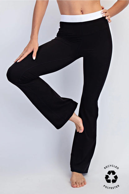 Black Butter Soft Side Stripe Flare Leggings