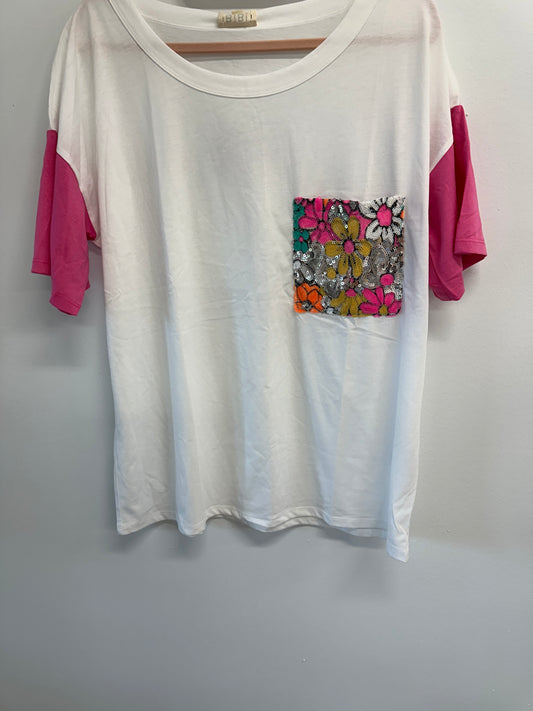 Beaded Bright Pocket Tshirt