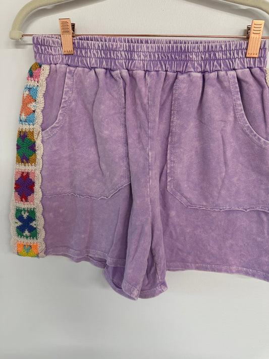 Lavender Crochet Shorts