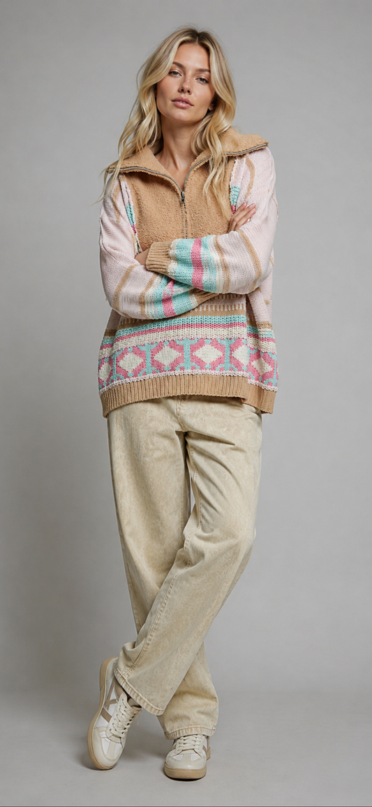 Pol Blush Multicolored Top