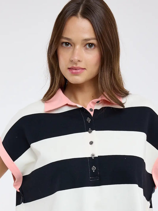 Striped knit vest shirt