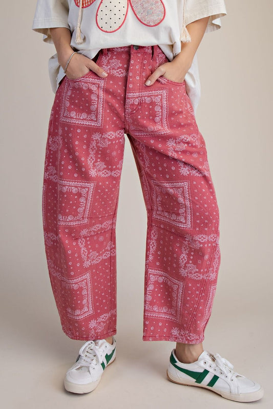 Bandanna barrel jeans