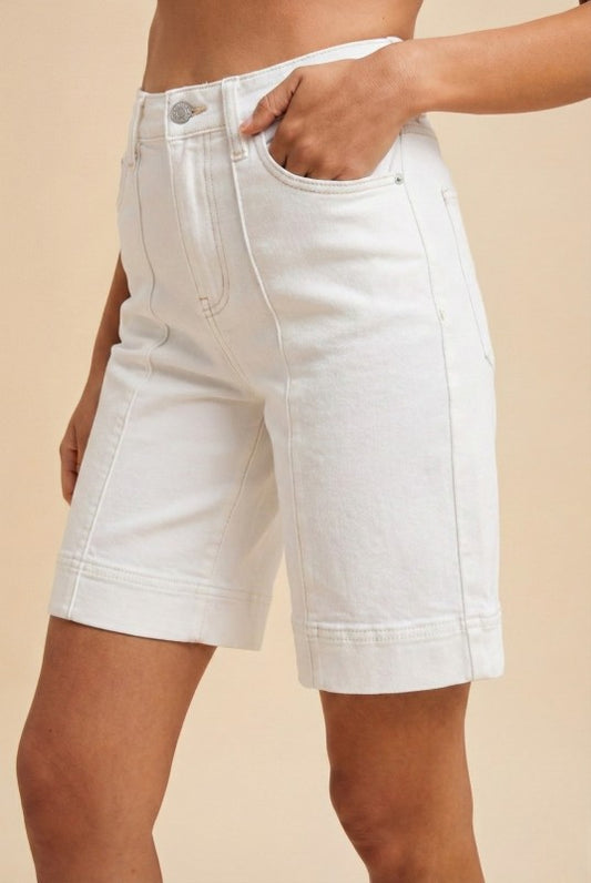 White High Noon denim shorts