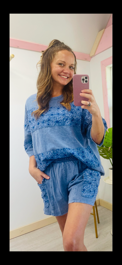 Blue Flower JHer Top