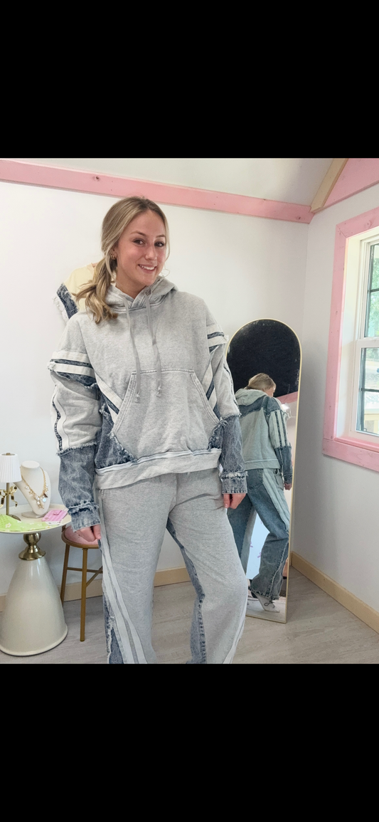 Washed Denium and Terry Pants