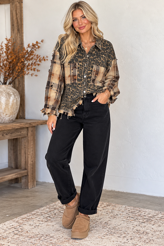 Risen PGA21132 Black Mid Risen Ankle Barrel Relaxed Baggy Pants