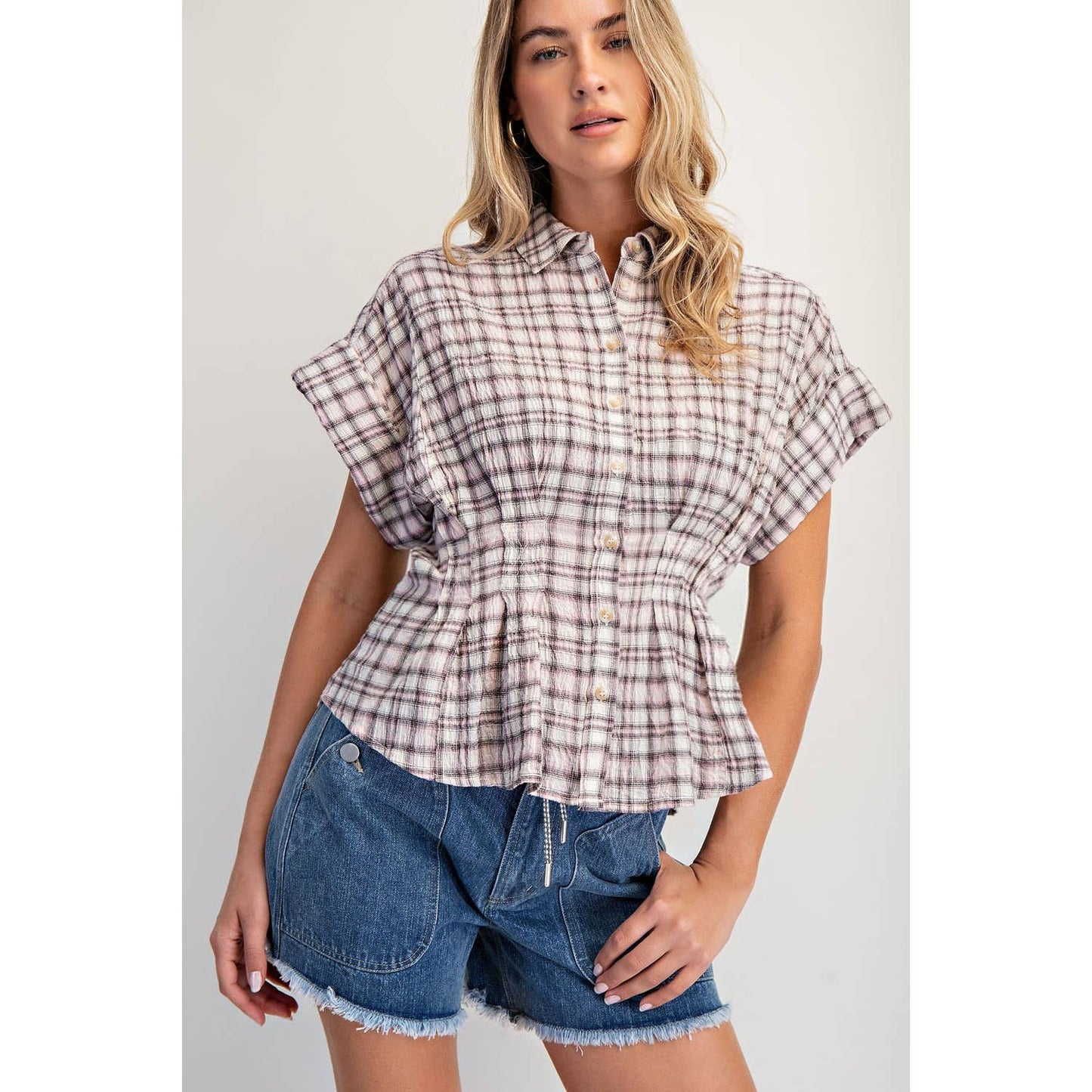 Dusty Trails Plaid Top