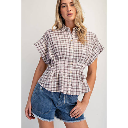 Dusty Trails Plaid Top