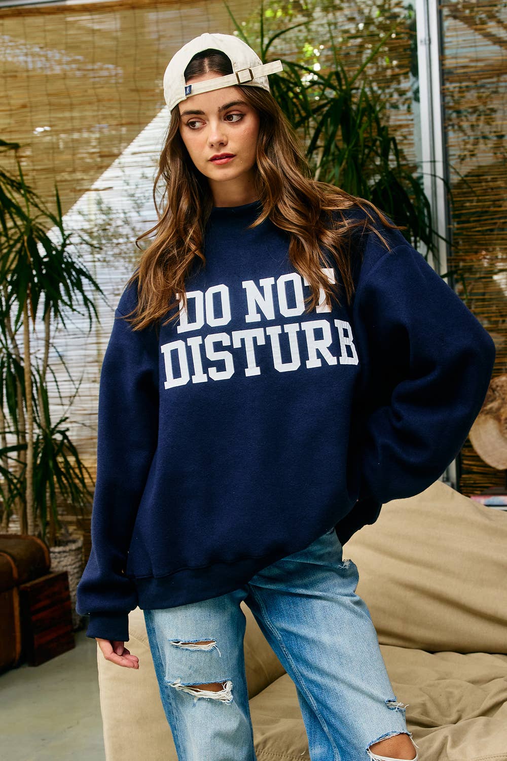 HOMEBODY | Reversible "HOMEBODY" Mock Neck Sweatshirt