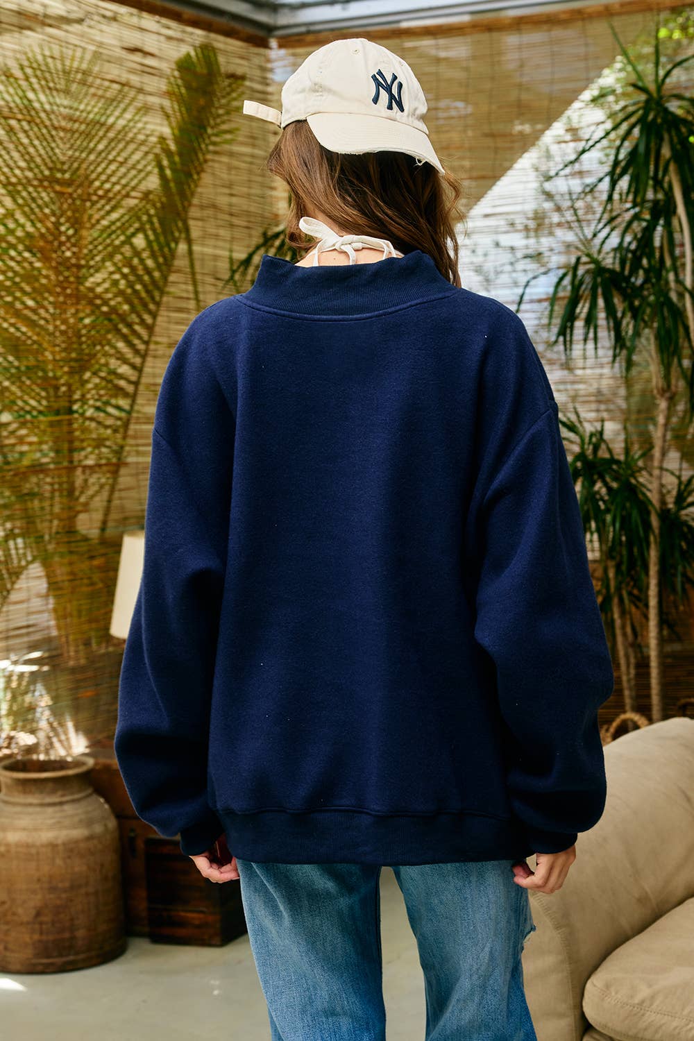 HOMEBODY | Reversible "HOMEBODY" Mock Neck Sweatshirt