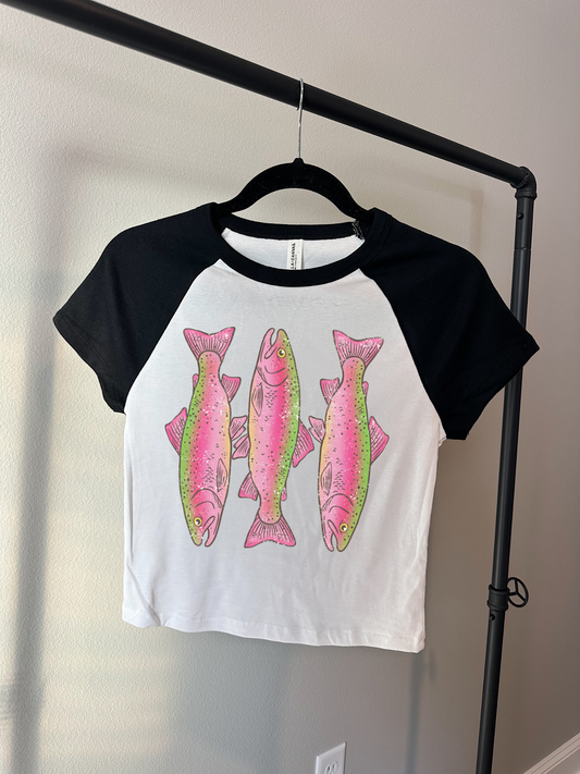 Pink Trout Baby Tee  (Multiple color options)