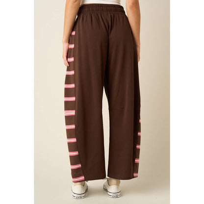 Mitto Shop Pink and Brown Stripe Panel Contrast