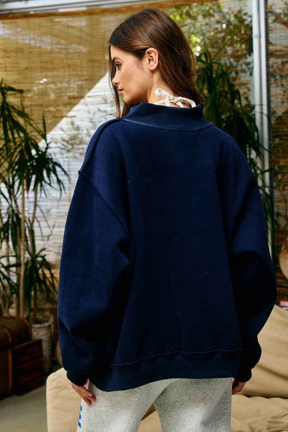 HOMEBODY | Reversible "HOMEBODY" Mock Neck Sweatshirt