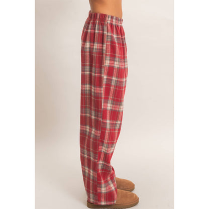 Plaid Wide-Leg Pants
