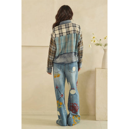 Patchwork Plaid Plaid Top ( Oli and Hali)