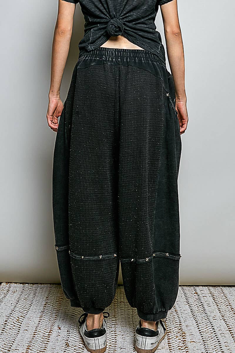 Thermal High Rise Jogger Baggy Knit Sweater Pants Pol