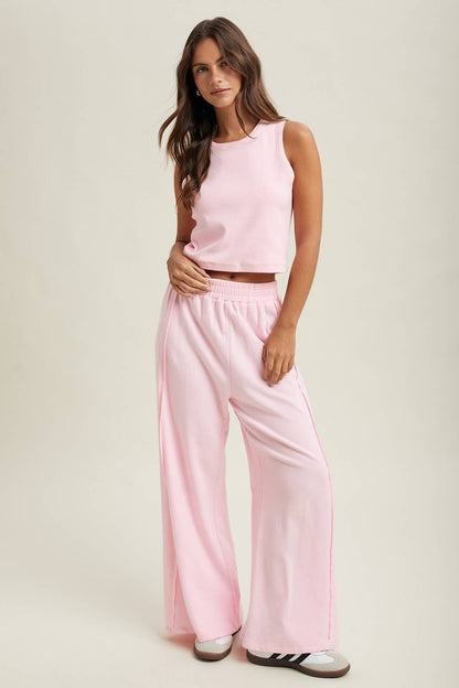 KNIT TANK AND PALAZZO PANTS SET