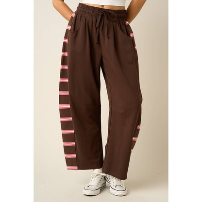 Mitto Shop Pink and Brown Stripe Panel Contrast