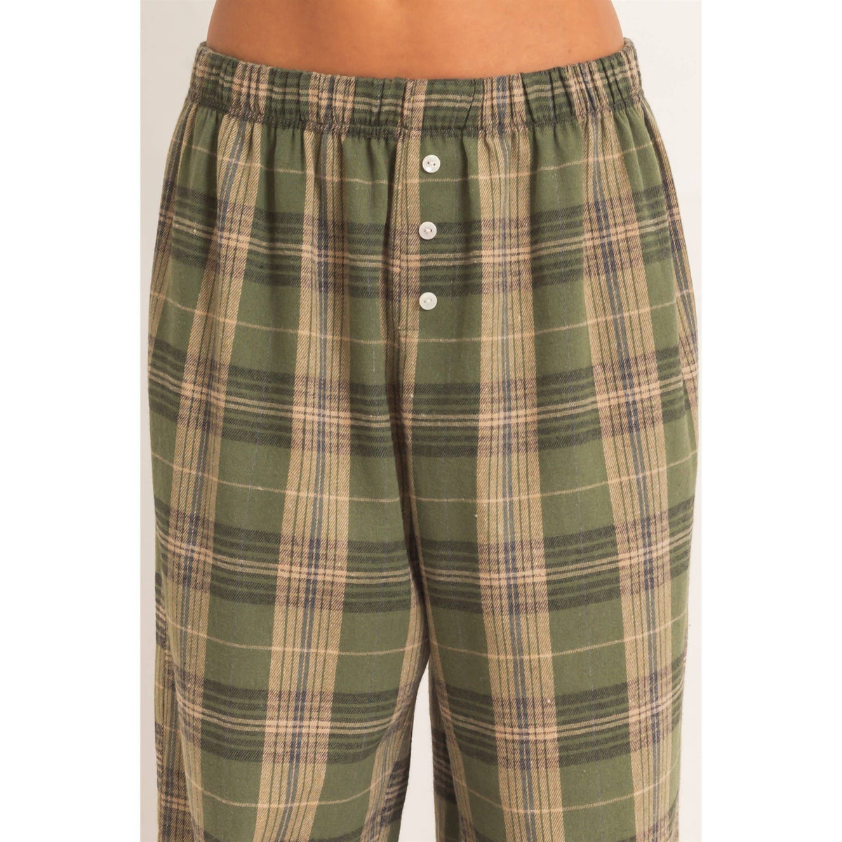 Plaid Wide-Leg Pants