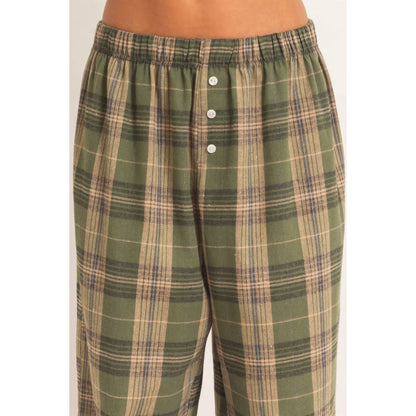 Plaid Wide-Leg Pants