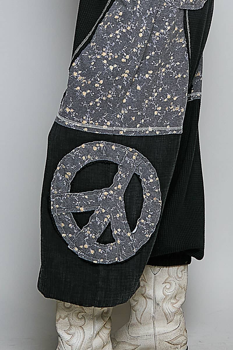 Elastic Hem Waistband Thermal Tapered Overalls