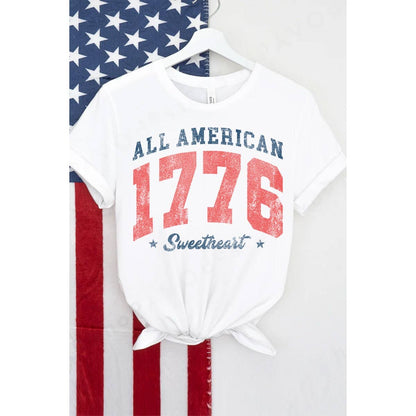 ALL AMERICAN 1776 SWEETHEART WASHED GRAPHIC TEE