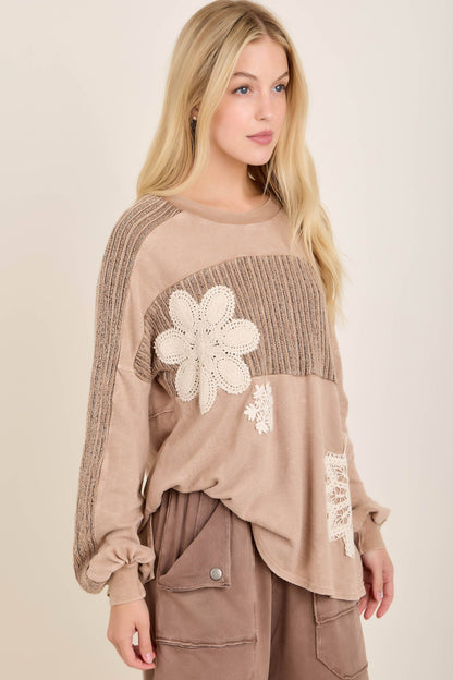MineralWashed Snowflake doily Winter Sweater